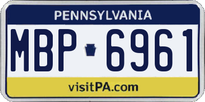 PA license plate MBP6961