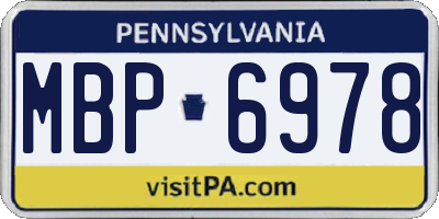 PA license plate MBP6978