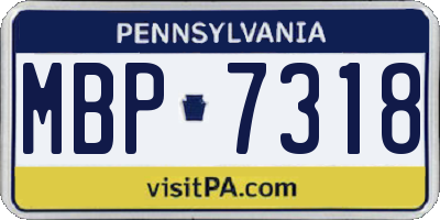 PA license plate MBP7318