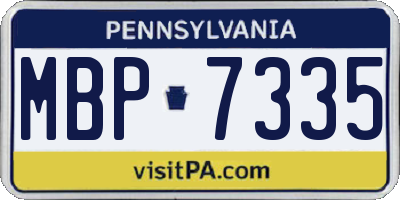 PA license plate MBP7335