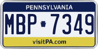 PA license plate MBP7349