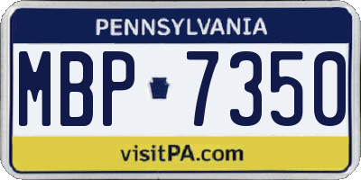 PA license plate MBP7350