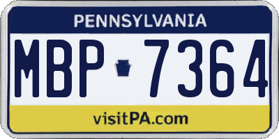 PA license plate MBP7364