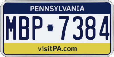PA license plate MBP7384