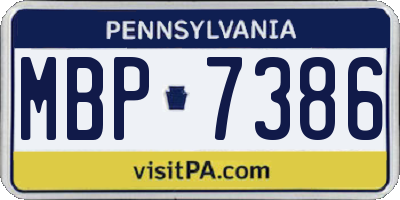 PA license plate MBP7386