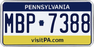 PA license plate MBP7388
