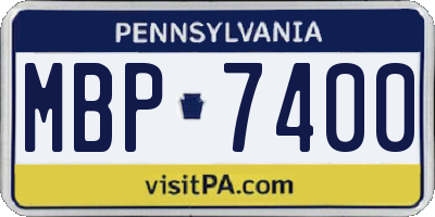 PA license plate MBP7400