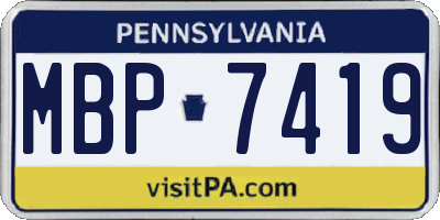 PA license plate MBP7419