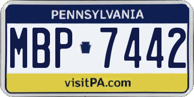 PA license plate MBP7442