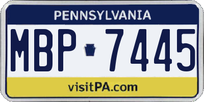 PA license plate MBP7445