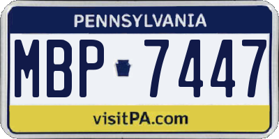 PA license plate MBP7447