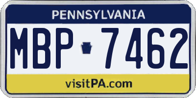 PA license plate MBP7462