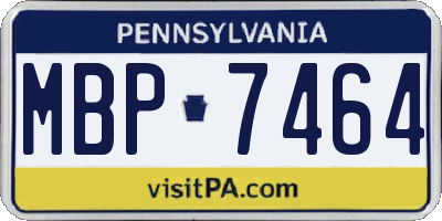 PA license plate MBP7464