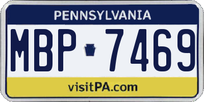 PA license plate MBP7469
