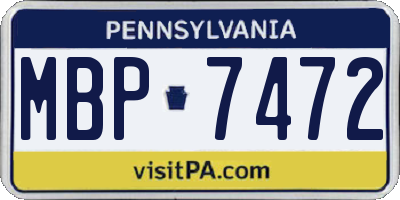 PA license plate MBP7472