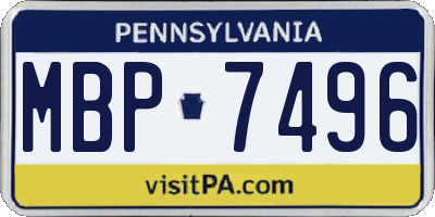 PA license plate MBP7496