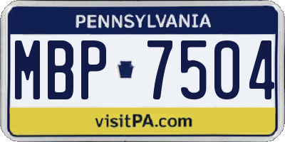 PA license plate MBP7504