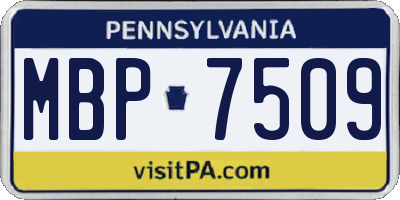 PA license plate MBP7509