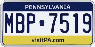 PA license plate MBP7519