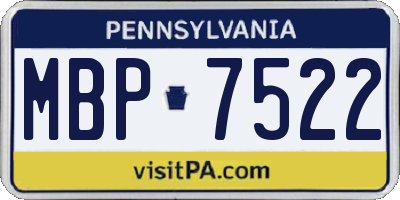 PA license plate MBP7522
