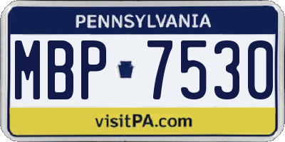 PA license plate MBP7530
