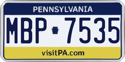 PA license plate MBP7535