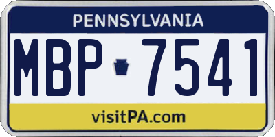 PA license plate MBP7541