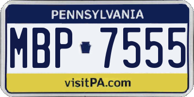 PA license plate MBP7555