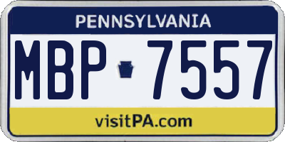 PA license plate MBP7557