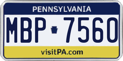 PA license plate MBP7560