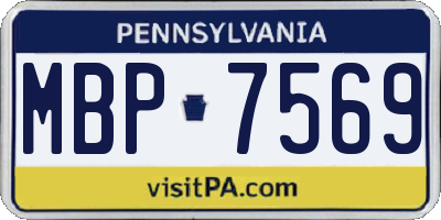 PA license plate MBP7569