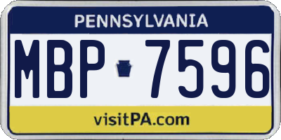 PA license plate MBP7596