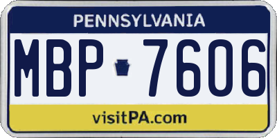 PA license plate MBP7606