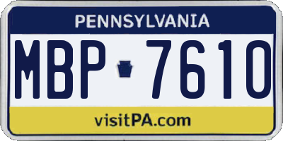 PA license plate MBP7610