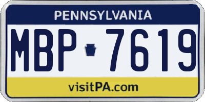 PA license plate MBP7619