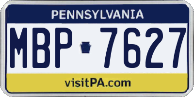 PA license plate MBP7627