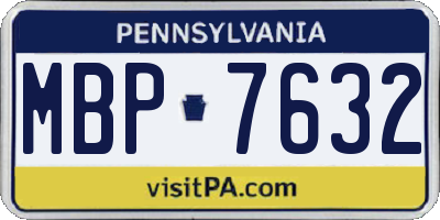 PA license plate MBP7632