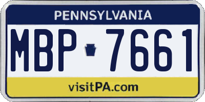 PA license plate MBP7661