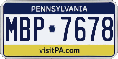 PA license plate MBP7678