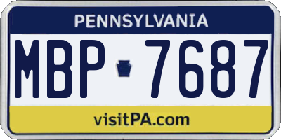 PA license plate MBP7687
