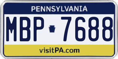 PA license plate MBP7688