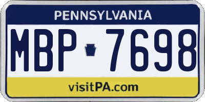 PA license plate MBP7698