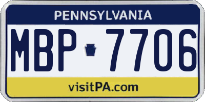 PA license plate MBP7706