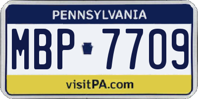 PA license plate MBP7709