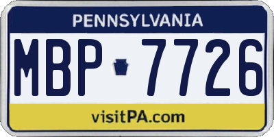 PA license plate MBP7726