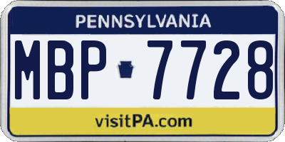 PA license plate MBP7728