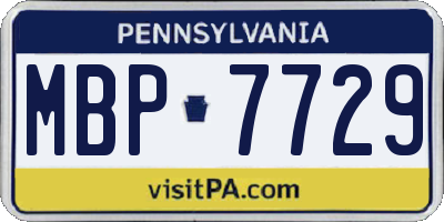PA license plate MBP7729