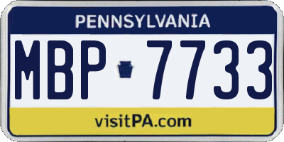 PA license plate MBP7733