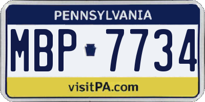 PA license plate MBP7734
