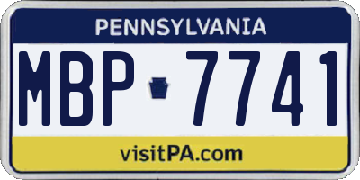 PA license plate MBP7741